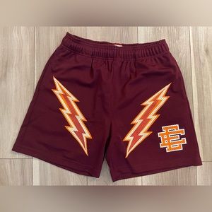 Eric Emanuel Shorts - Lightning bolt - Maroon/Orange